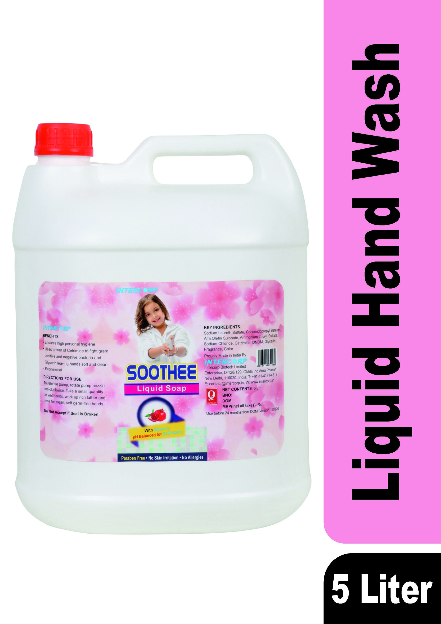 INTERCORP SOTHEE Antibacterial Soft Refreshing Liquid Hand Wash, 5 Liter Jumbo Saver Pack