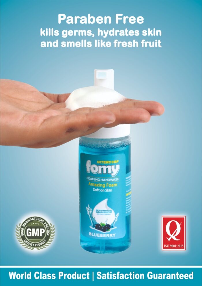 INTERCORP FOMY Antibacterial Soft Refreshing Foam Hand Wash, 160 ml (Blueberry) Certifications