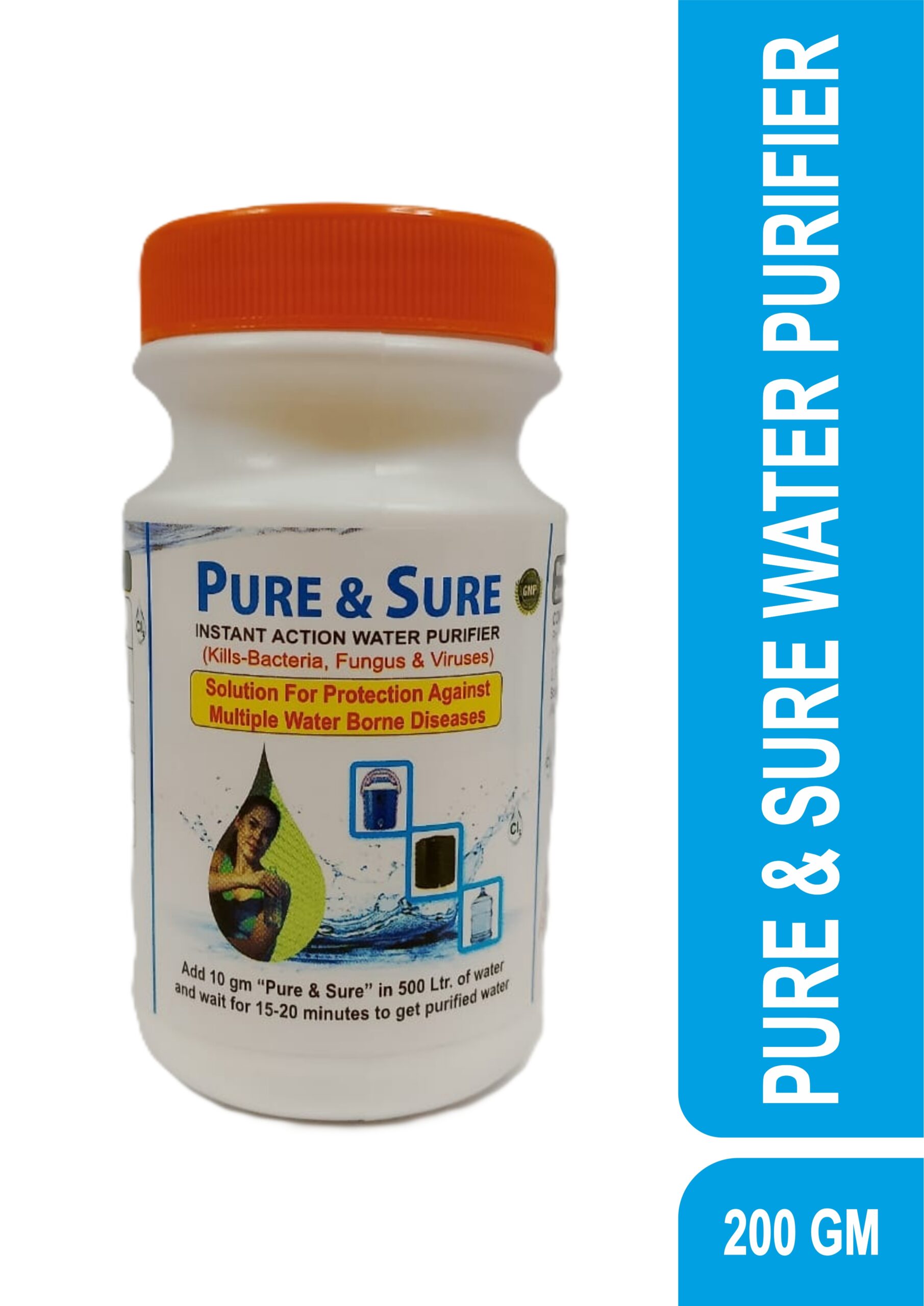 INTERCORP PURE & SURE Instant Water Purifier & Disinfectant, 200 gm