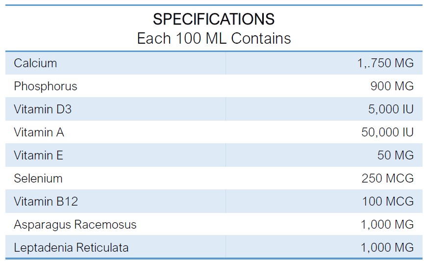 INTERMIX -CALCIVITE-H Specifications