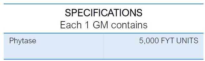 INTERMIX -FYTAZYME 5000 Specifications