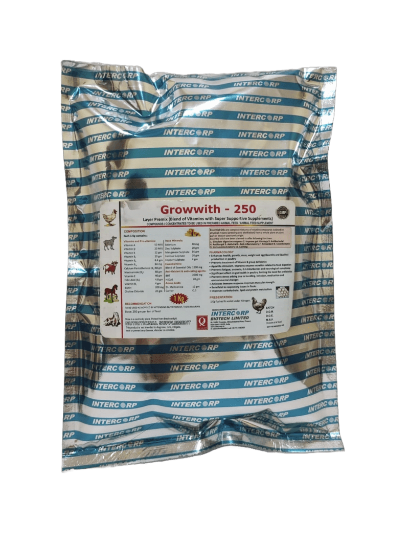 INTERMIX - GROWWITH 250 GROWER FEED PREMIX - 1 KG POUCH - POWDER
