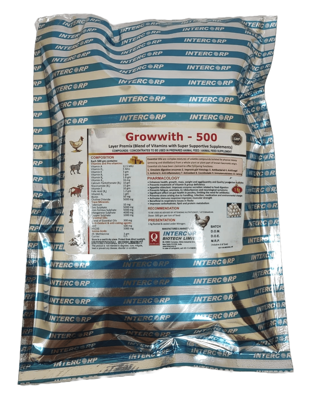 INTERMIX - GROWWITH 500 GROWER FEED PREMIX - 5 KG POUCH - POWDER