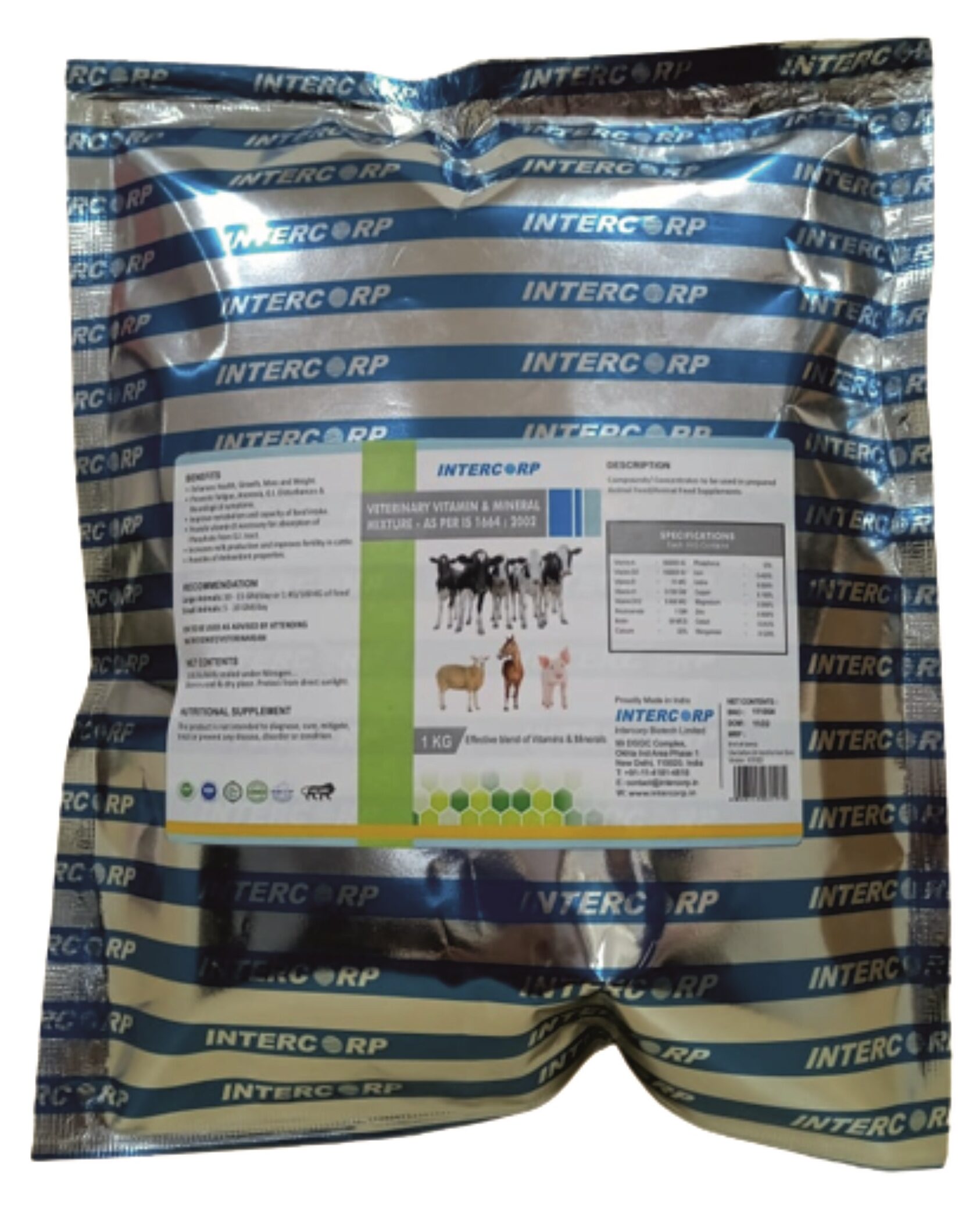 INTERMIX - VETERINARY MINERAL MIXTURE AS PER IS 1664-2002 T1- 1 KG POUCH - POWDER