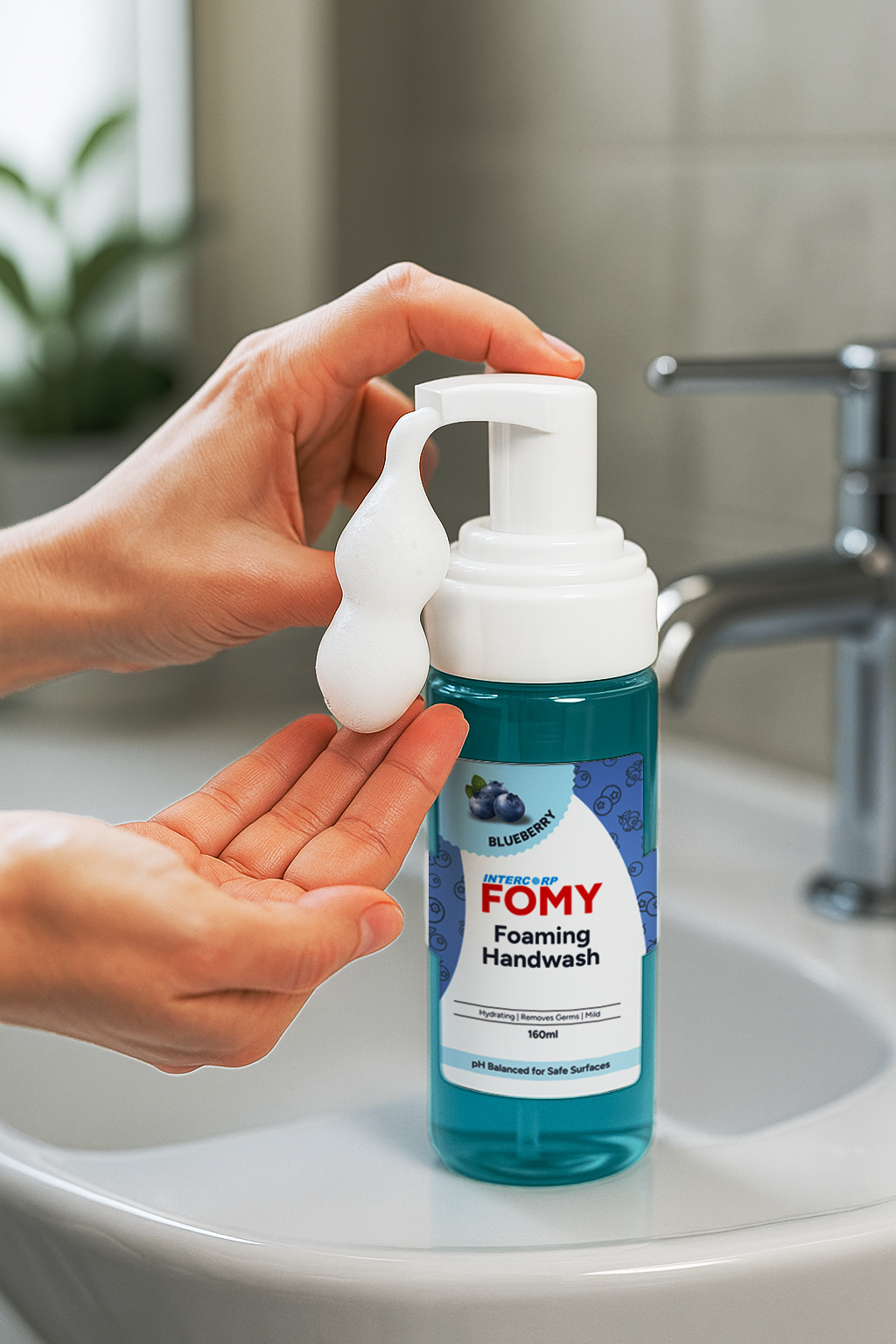 INTERCORP FOMY Antibacterial Soft Refreshing Foam Hand Wash, 160 ml (Blueberry), Lifestyle