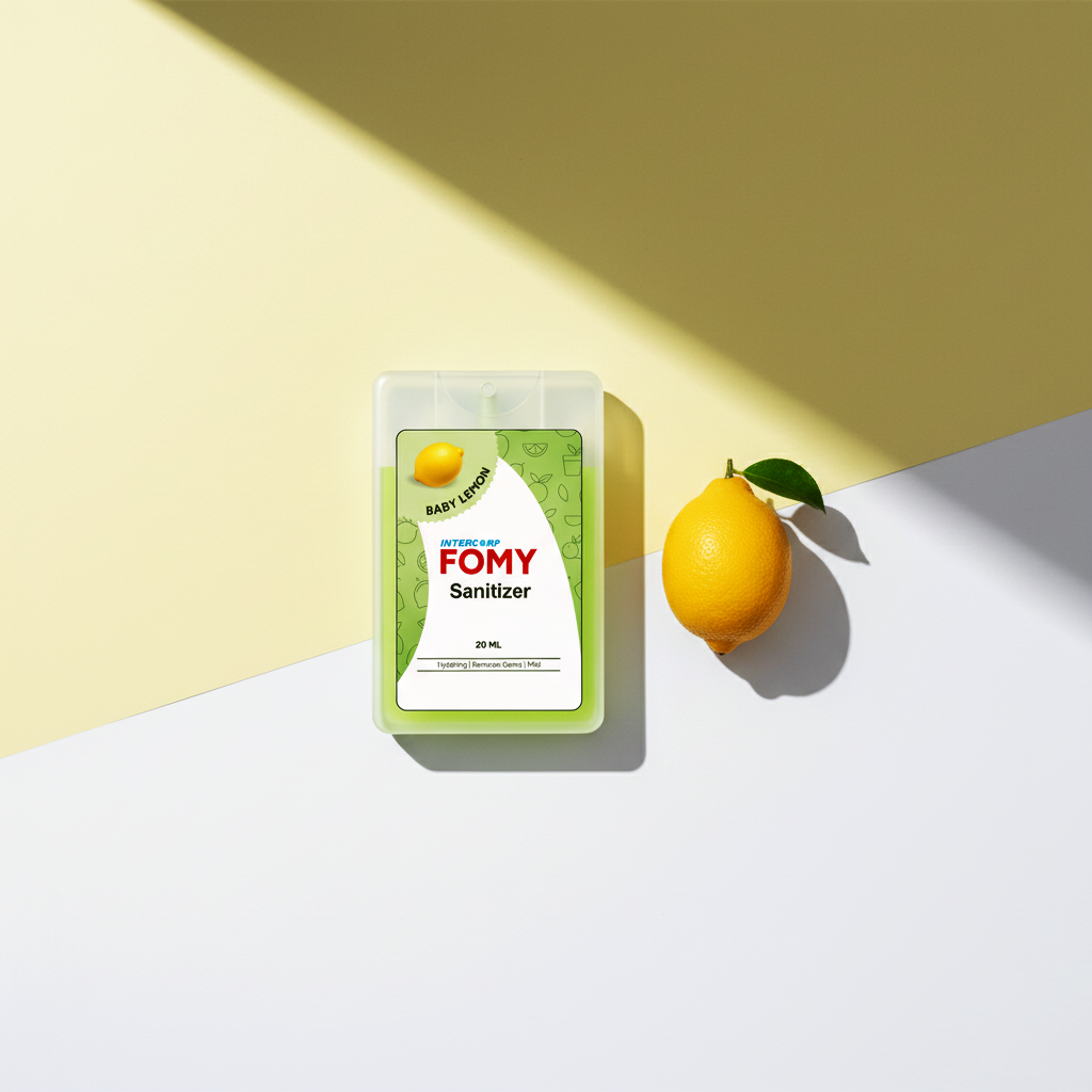 INTERCORP FOMY Alcohol-based Hand Rub Sanitizer and Disinfectant Pocket Spray, 20 ml (Lemon), Lifestyle